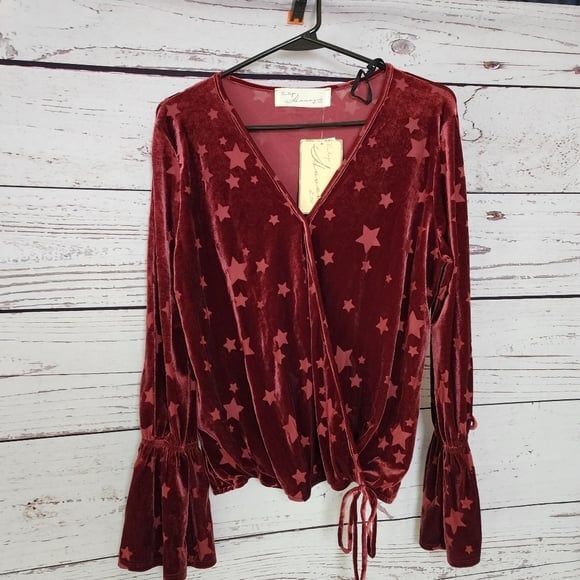 Vintage Havana Velvet Long Sleeve Shirt Medium  NWT - Picture 2 of 5